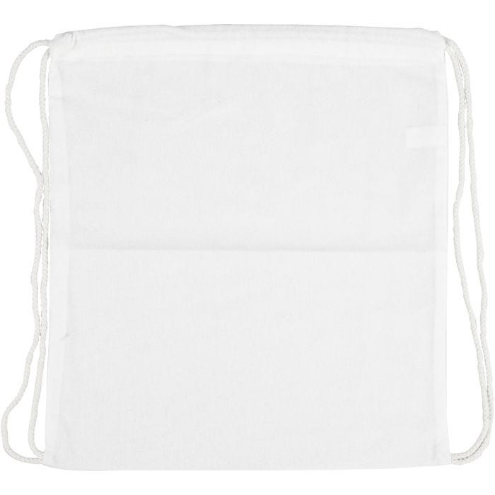 Borsa con Cordino, misura 37x41 cm, 130 g, bianco, 1 pz