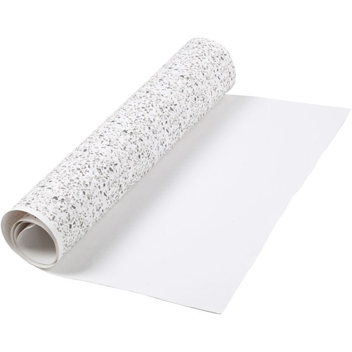Carta in finta pelle, L: 49,5 cm, lamina,stampa, 350 g, bianco, 1 m/ 1 rot.