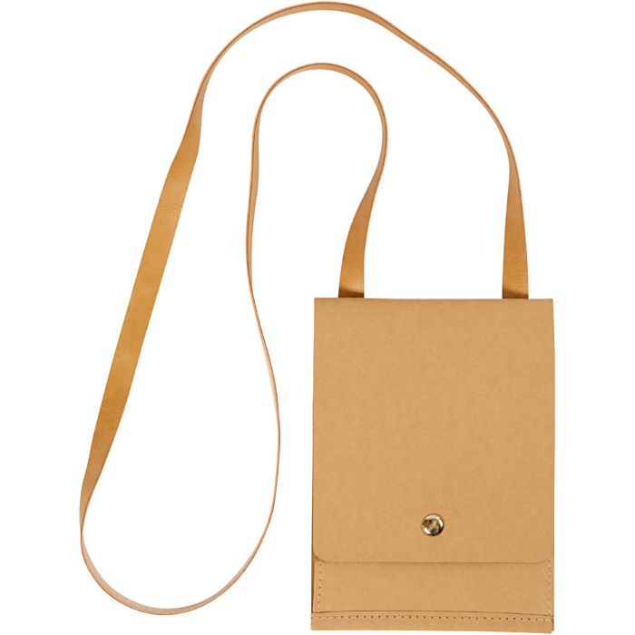 Borsa a tracolla in finta pelle, H: 18 cm, L: 13 cm, 350 g, marrone chiaro, 1 pz