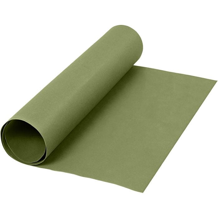 Carta in finta pelle, L: 50 cm, tinta unita, 350 g, verde, 1m/ 1 rot.