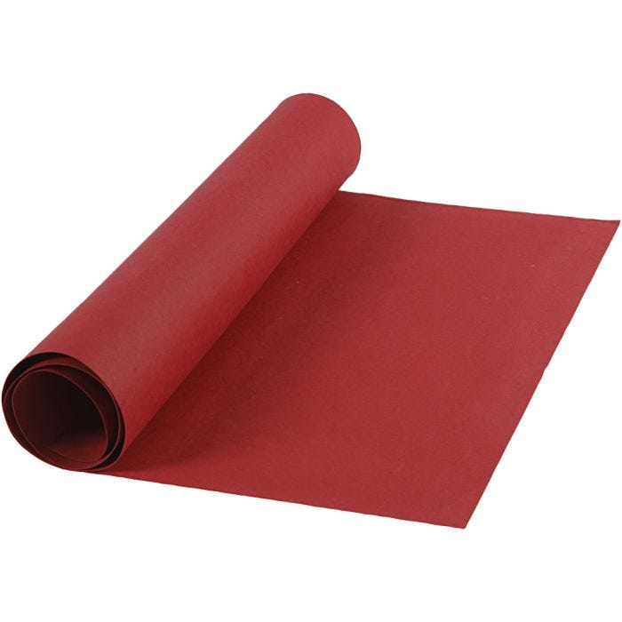 Carta in finta pelle, L: 50 cm, tinta unita, 350 g, rosso, 1 m/ 1 rot.