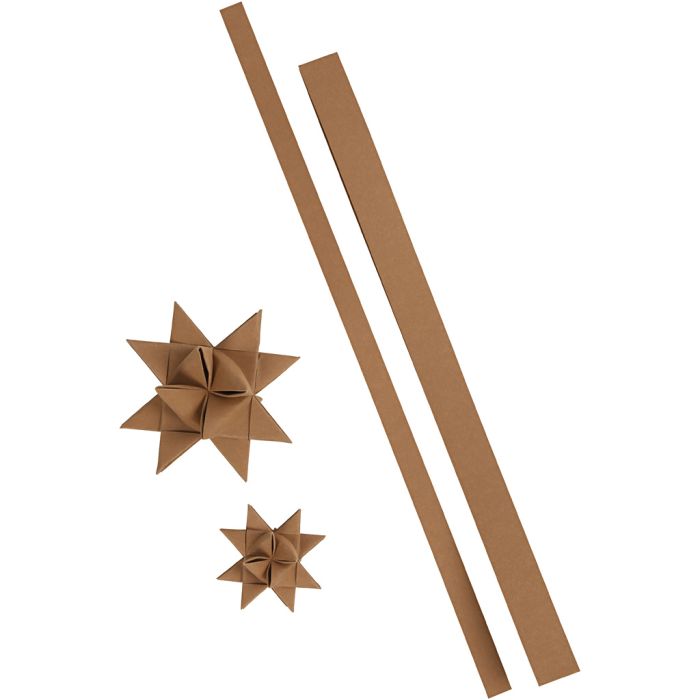 Strisce per stelle, L: 44+78 cm, L: 15+25 mm, 350 g, beige, 24 strisce/ 1 conf.