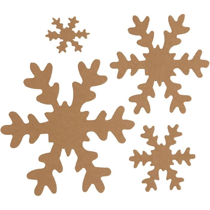 Fiocco di neve, diam 3+5+8+10 cm, 350 g, beige, 16 pz/ 1 conf.