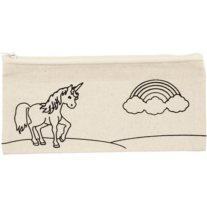 Astuccio, unicorni, misura 21x9 cm, 245 g, natural chiaro, 1 pz