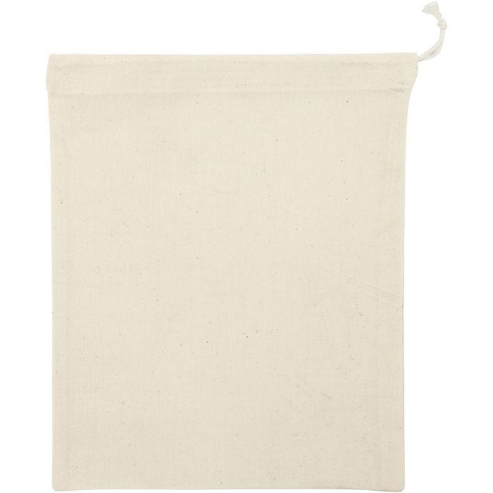 Sacchetto di stoffa, misura 21x25 cm, 110 g, natural chiaro, 5 pz/ 1 conf.