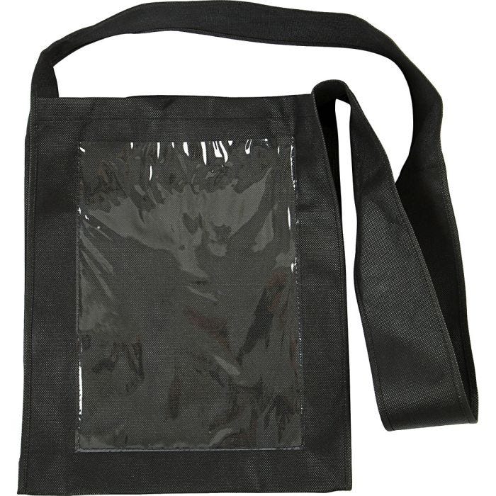 Borsa con parte anteriore in plastica, 40x34x8 cm, nero, 1 pz