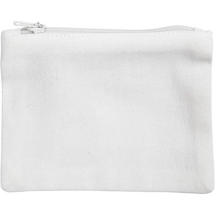 Portamonete in cotone, misura 9x12 cm, 210 g, bianco, 12 pz/ 1 conf.