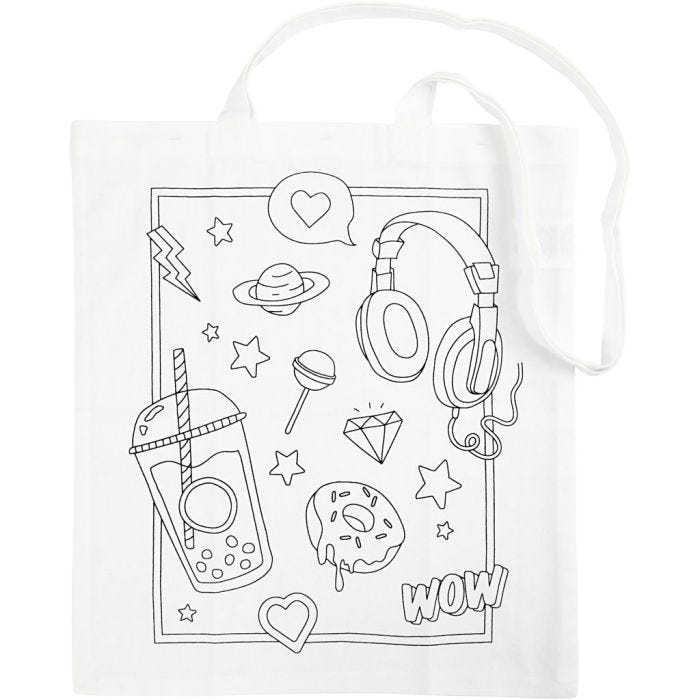 Shopping bag, misura 38x42 cm, 130 g, bianco, 1 pz