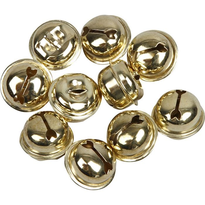 Campanellini, diam 13+15+17 mm, oro, 12 asst./ 1 conf.