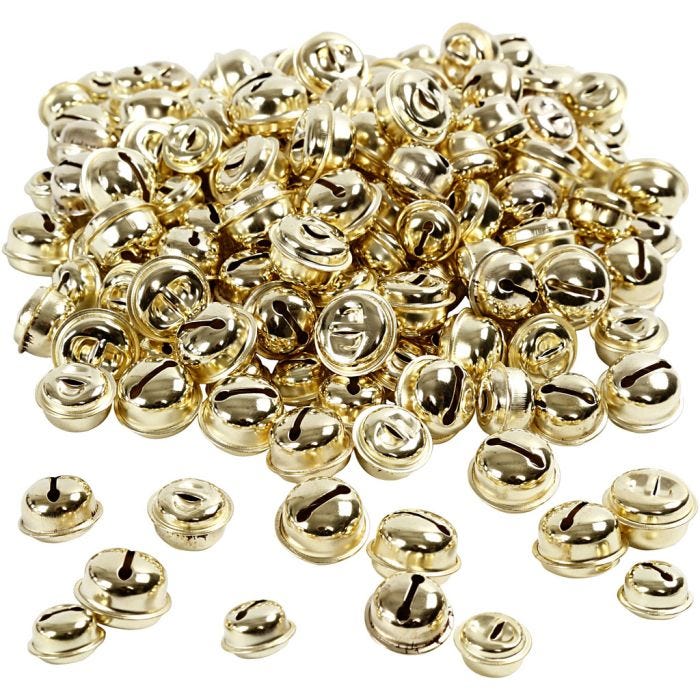 Campanellini, diam 13+15+17 mm, oro, 220 asst./ 1 conf.