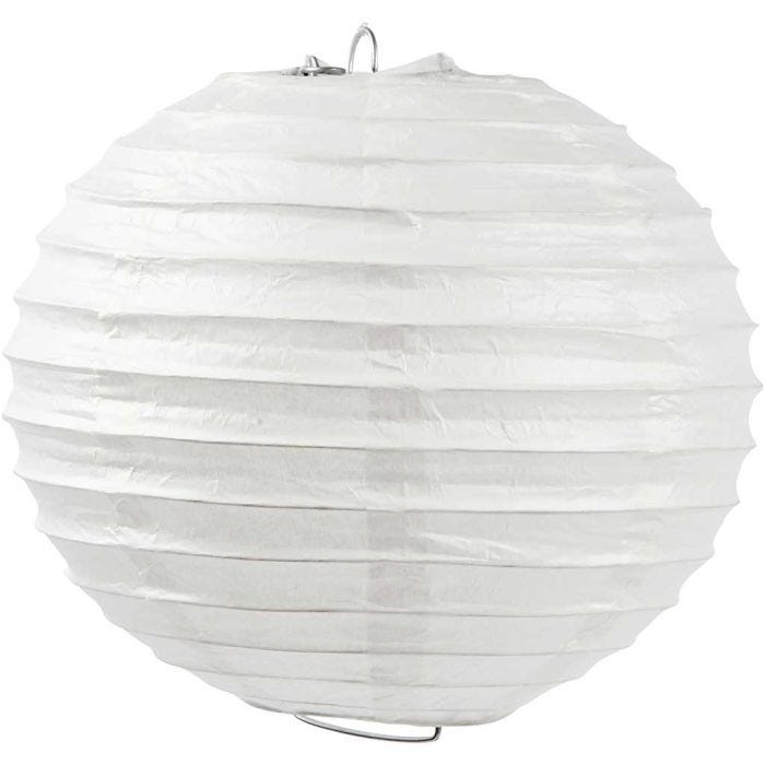 Lampada di carta, Tondo, diam 20 cm, bianco, 1 pz
