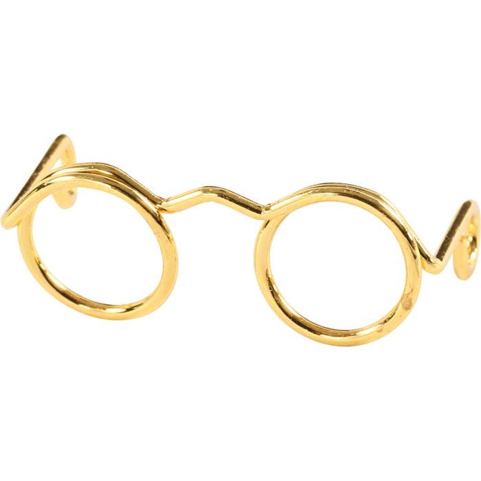 Occhiali gadget, L: 25 mm, oro, 10 pz/ 1 conf.