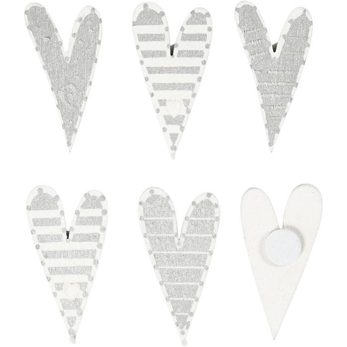 Stickers, cuori oblunghi, misura 25x45 mm, 8 pz/ 1 conf.