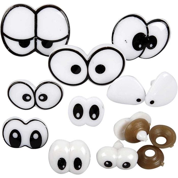 Occhi Divertenti, misura 2-3 cm, 9 asst./ 1 conf.