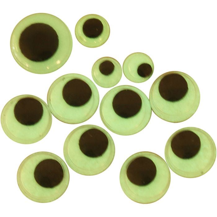 Occhi mobili, autoadesivi, diam 8+10+14 mm, 300 asst./ 1 conf.