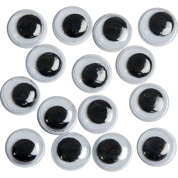 Occhi Mobili, non adesivo, diam 8 mm, 1000 pz/ 1 conf.