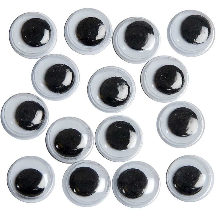 Occhi Mobili, non adesivo, diam 8 mm, 40 pz/ 1 conf.