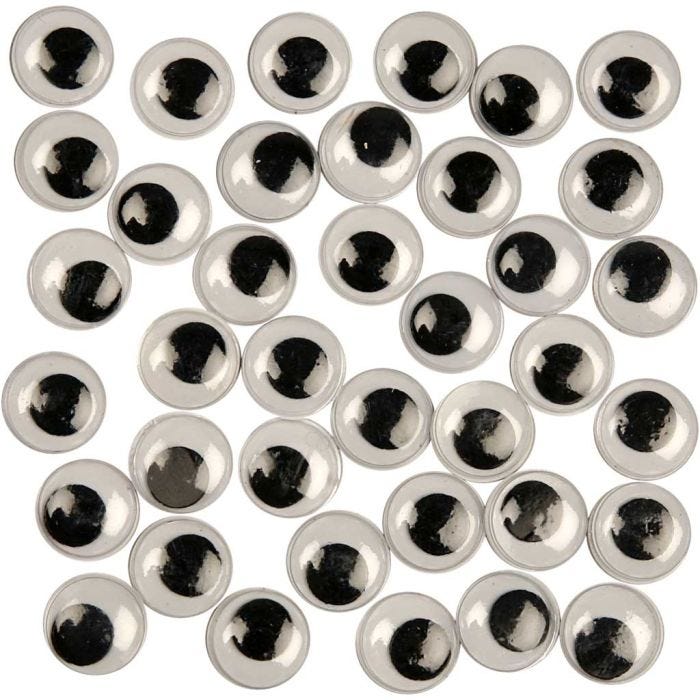Occhi Mobili, non adesivo, diam 12 mm, 1000 pz/ 1 conf.