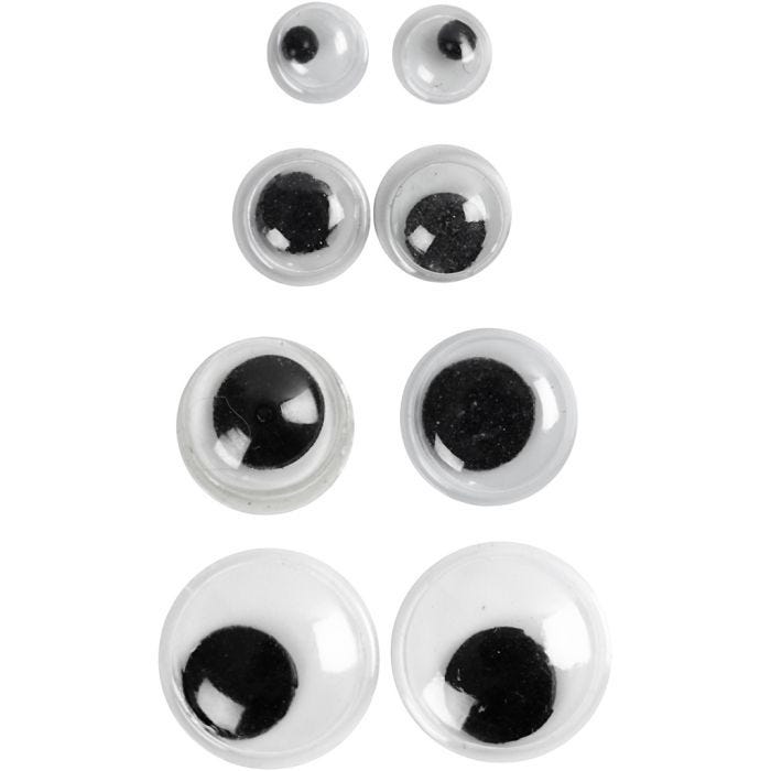 Occhi Mobili, non adesivo, diam 4+6+8+10 mm, 40 asst./ 1 conf.