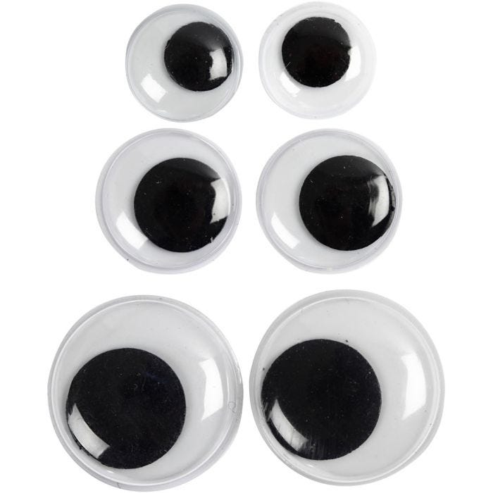 Occhi Mobili, non adesivo, diam 12+14+20 mm, 18 asst./ 1 conf.