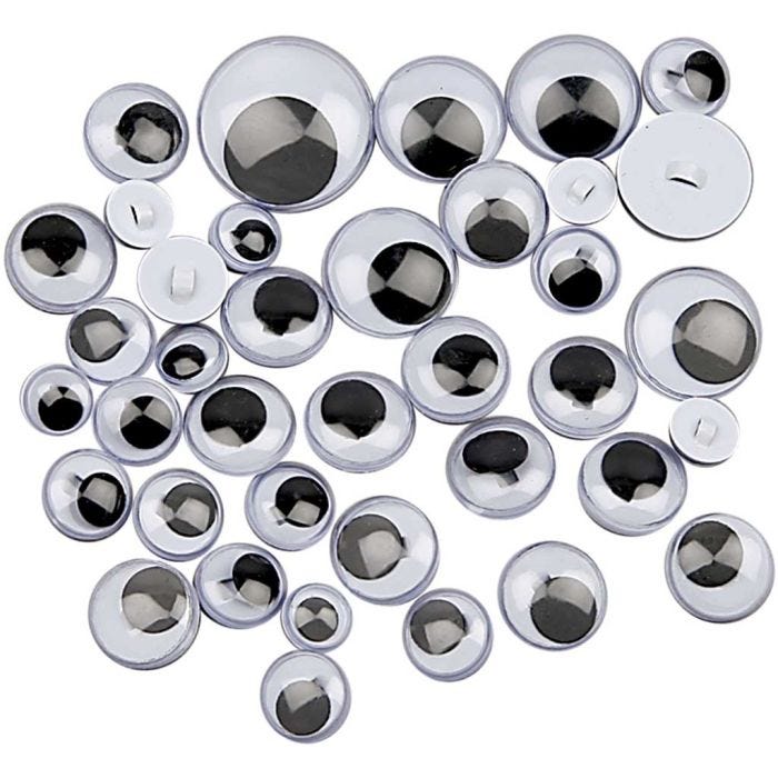 Occhi Mobili, cucire, da cucire, diam 8-20 mm, 250 asst./ 1 conf.