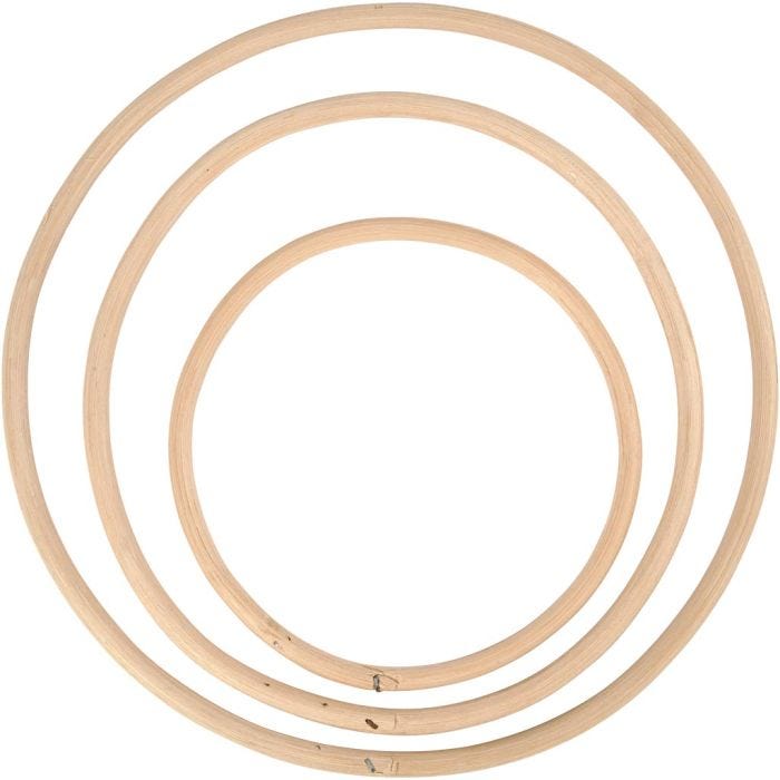Anello di bamboo, diam 15,3+20,3+25,5 cm, 3 pz/ 1 set