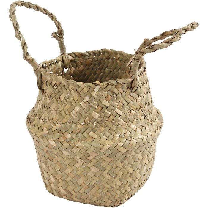 Cestino in alga, H: 7/15 cm, diam 16 cm, 1 pz