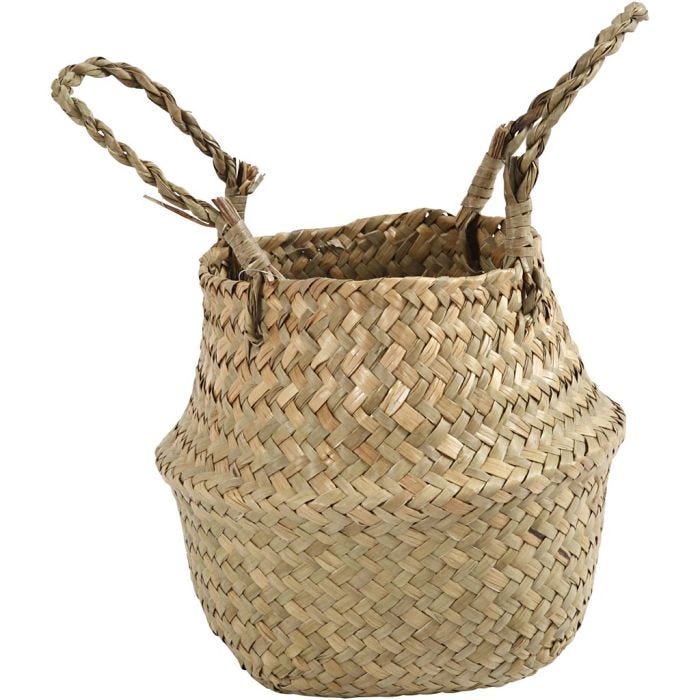 Cestino in alga, H: 11/19 cm, diam 20 cm, 1 pz