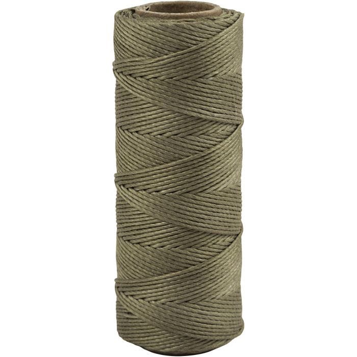 Filo di iuta, spess. 1 mm, oliva-marrone, 65 m/ 1 rot.