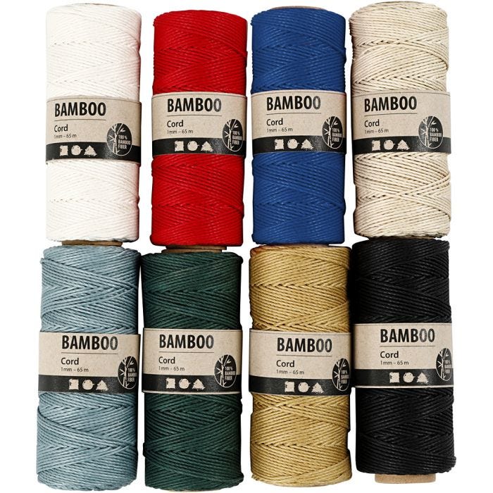Filo di iuta, spess. 1 mm, colori asst., 8x65 m/ 1 set