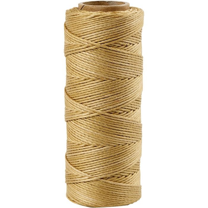 Filo di iuta, spess. 1 mm, oro, 65 m/ 1 rot.