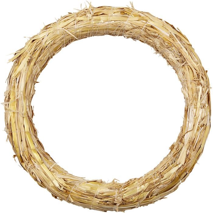 Ghirlanda di paglia, 27 cm, 3 cm, 1 pz