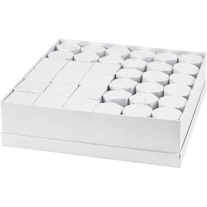 Scatole, H: 7+9 cm, misura 4,5+6 cm, bianco, 36 set/ 1 conf.