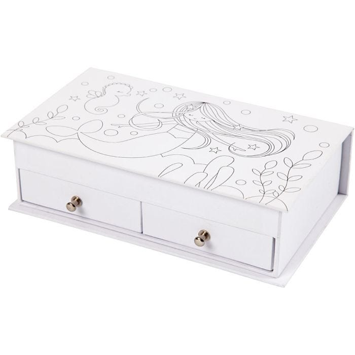 Scatola per Gioielli, 5 cm, 18x10,5 cm, bianco, 1 pz