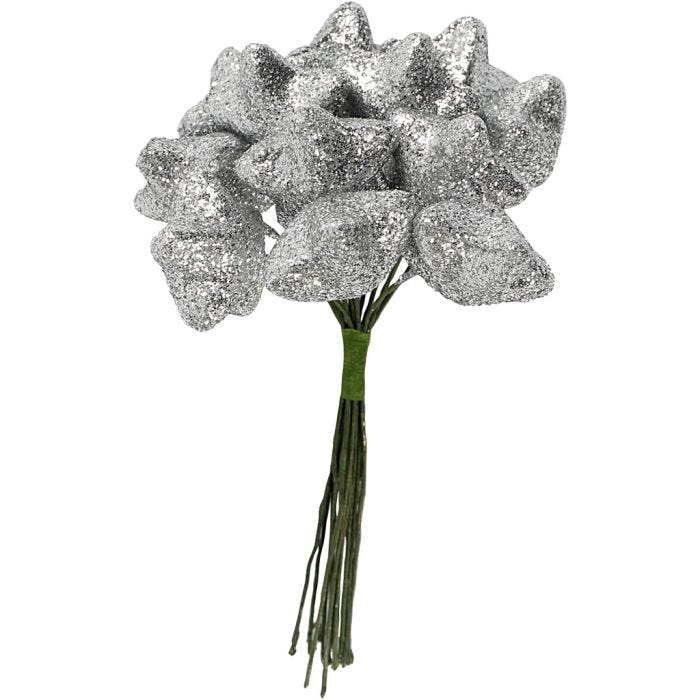 Stella, diam 25 mm, argento, 12 pz/ 1 conf.