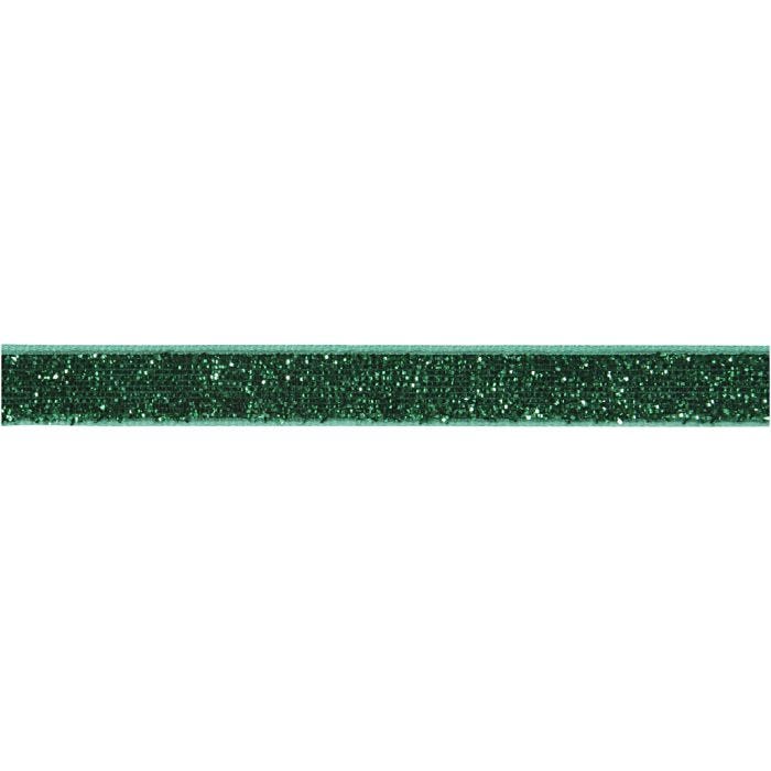 Nastro decorativo, L: 10 mm, verde, 5 m/ 1 rot.