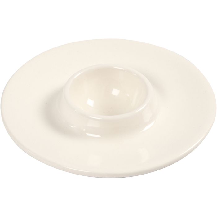 Portauovo, diam 9,8 cm, misura buco 3,9 cm, bianco, 12 pz/ 1 conf.