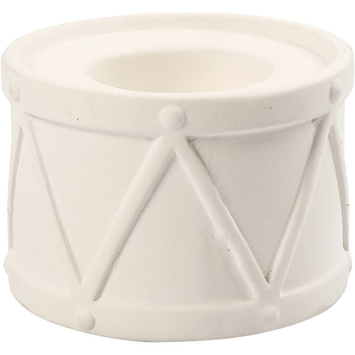 Portacandele, H: 6,6 cm, diam 9,3 cm, misura buco 2,2+4 cm, bianco, 2 pz/ 1 conf.