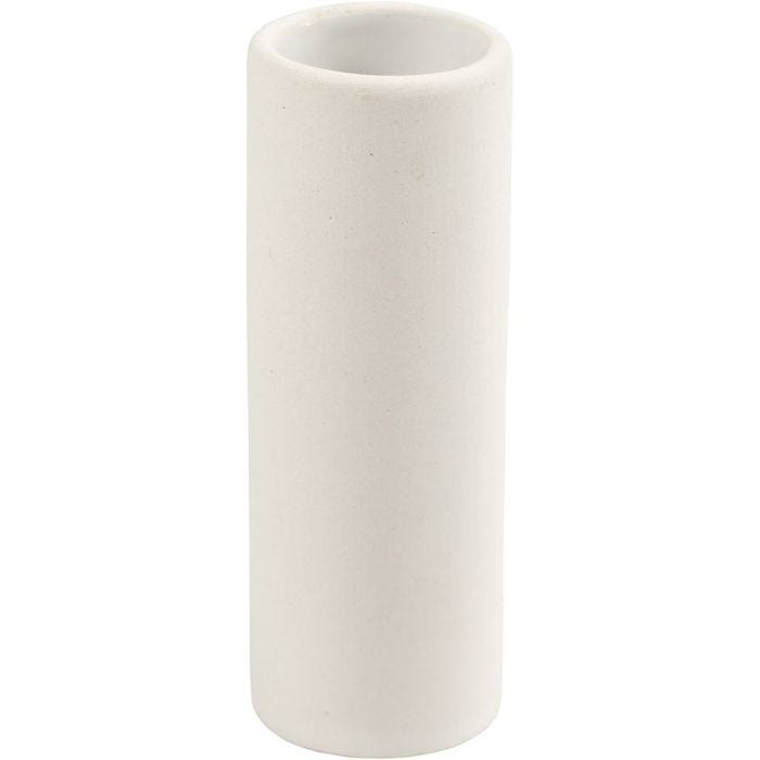 Vaso, H: 11 cm, diam 4 cm, bianco, 1 pz