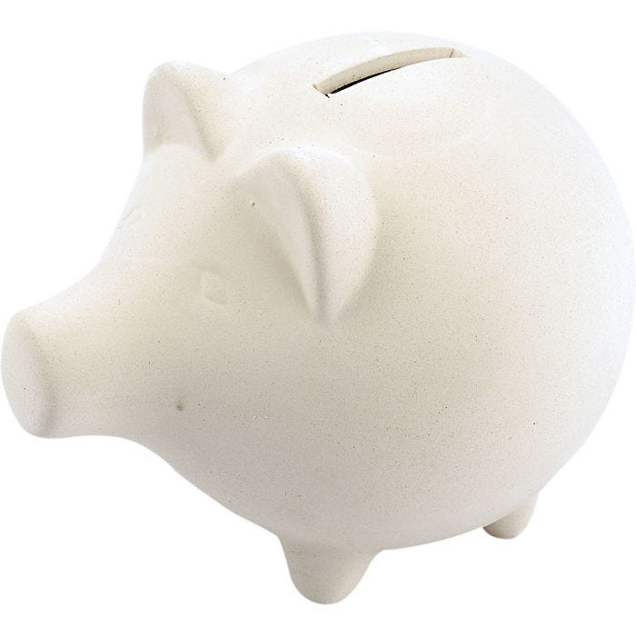 Maialino salvadanaio, H: 11 cm, L: 14 cm, 10 pz/ 1 conf.