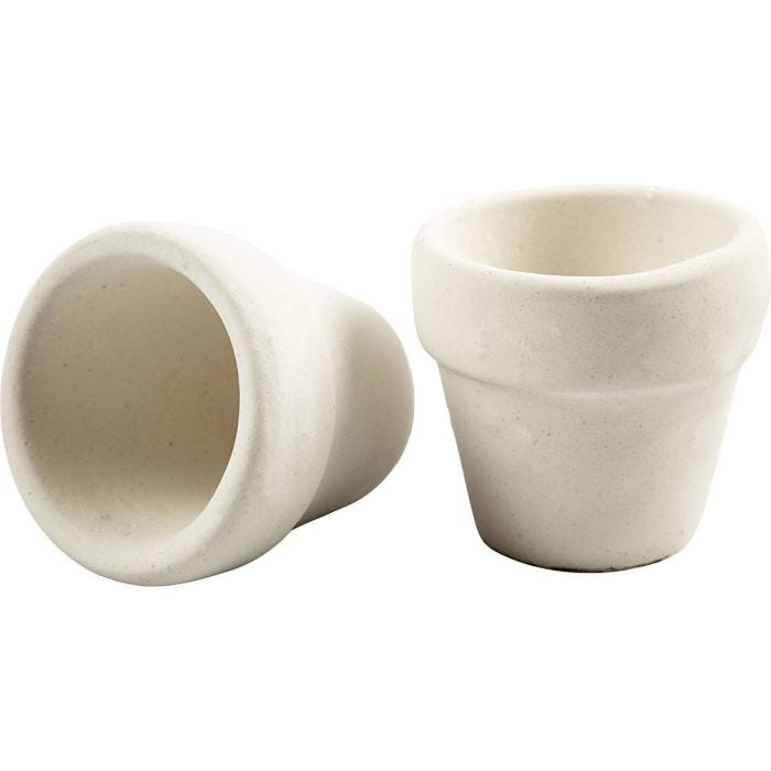 Vasi da fiori, H: 4,6 cm, diam 5,2 cm, bianco, 48 pz/ 1 conf.