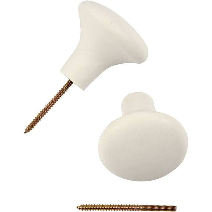 Ganci, H: 5,1 cm, diam 5,4 cm, bianco, 4 pz/ 1 conf.