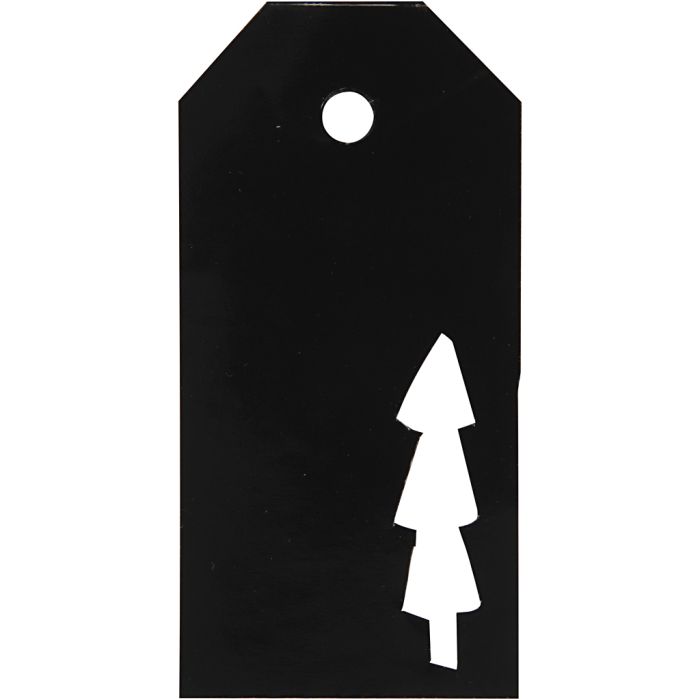 Etichette regalo, misura 5x10 cm, 300 g, nero, 15 pz/ 1 conf.