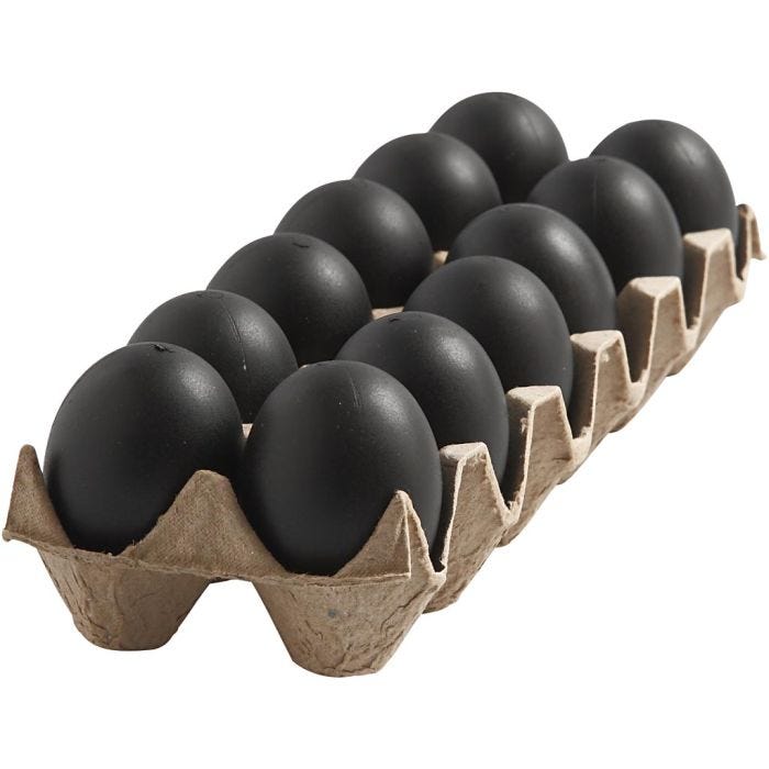 Uovo, H: 6 cm, nero, 12 pz/ 1 conf.