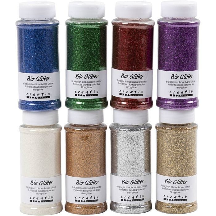 Brillantini bio, colori asst., 8x140 ml/ 1 conf.