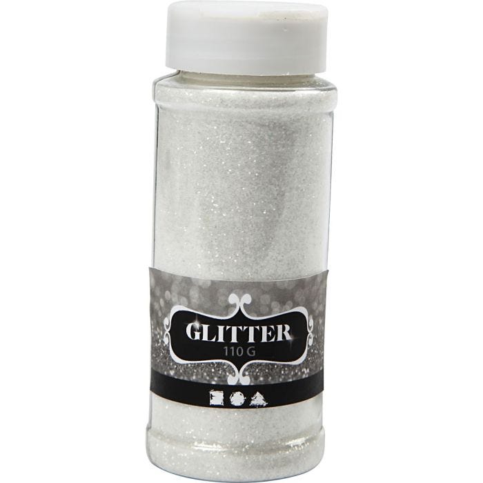 Glitter, bianco, 110 g/ 1 vasch.