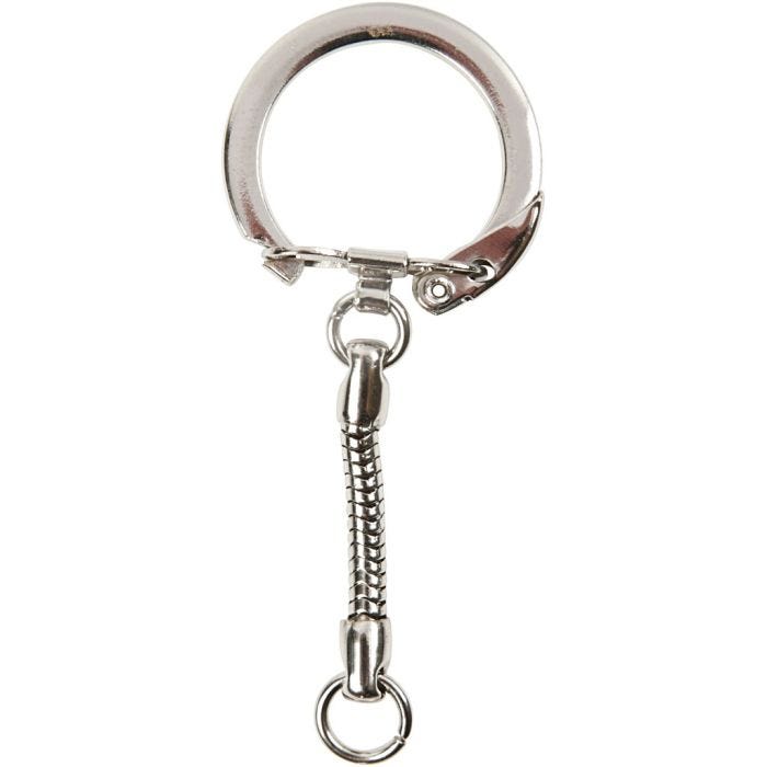 Portachiavi con catena, L: 6 cm, diam 2,3 cm, 5 pz/ 1 conf.