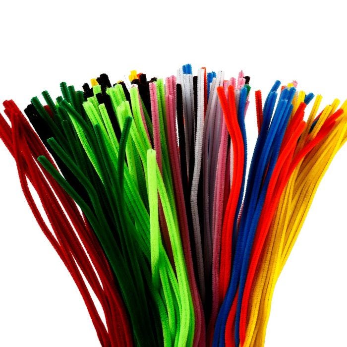 Ciniglia, L: 45 cm, spess. 6 mm, colori asst., 200 asst./ 1 conf.