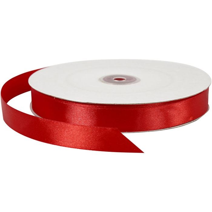 Nastro di raso, L: 20 mm, rosso, 100 m/ 1 rot.