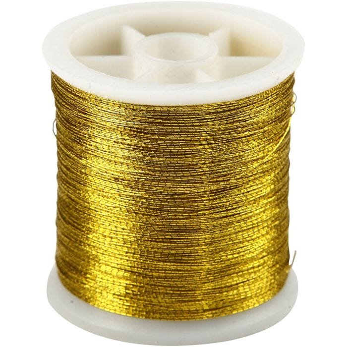 Filo per Cucire, spess. 0,15 mm, oro, 100 m/ 1 rot.